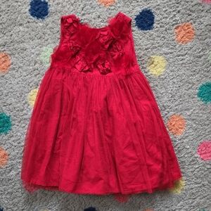 Size 3 Toddler Girl Gap Dress Red Holiday Tool Formal